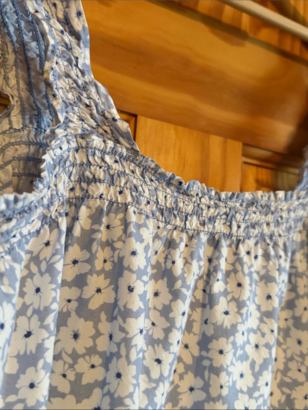 J. Crew Light Blue and White Floral Ruffle Strap Camisole - Picture 7 of 7